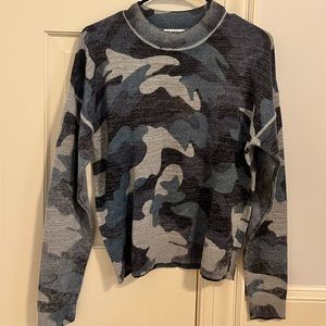 27 Miles Malibu Cashmere Blue Camo Sweater